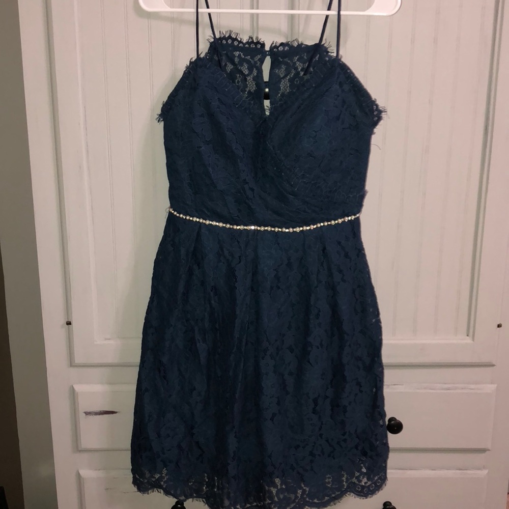 Christina Wu Bridesmaids Lace/Pearl Short Dress